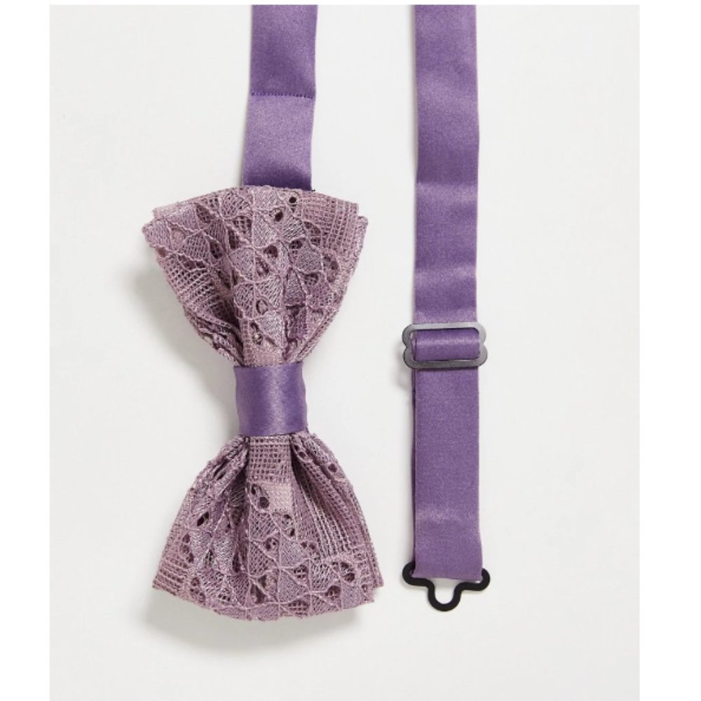 NWT Devils Advocate lace tie bow in purple